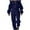 Navy, variant on KIHOUT Clearance Women's Two-piece Sweatshirt And Pants With Brushed Fleece For Sports Comfort, Street And Leisure Two-piece Set