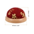 thumbnail image 2 of Unique Bargains Coussin à Épingles Base en Bois Style Japonais Coussin Rond, Rouge Foncé, 2 of 5