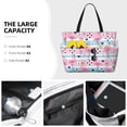 thumbnail image 3 of Fotbe Pink Striped Flamingo Bolsa de Viaje para Playa - Resistente al Agua, Bolsa Tote de Gran Capacidad y Ligera con 7 Bolsillos para Mujeres y Hombres, 3 of 7
