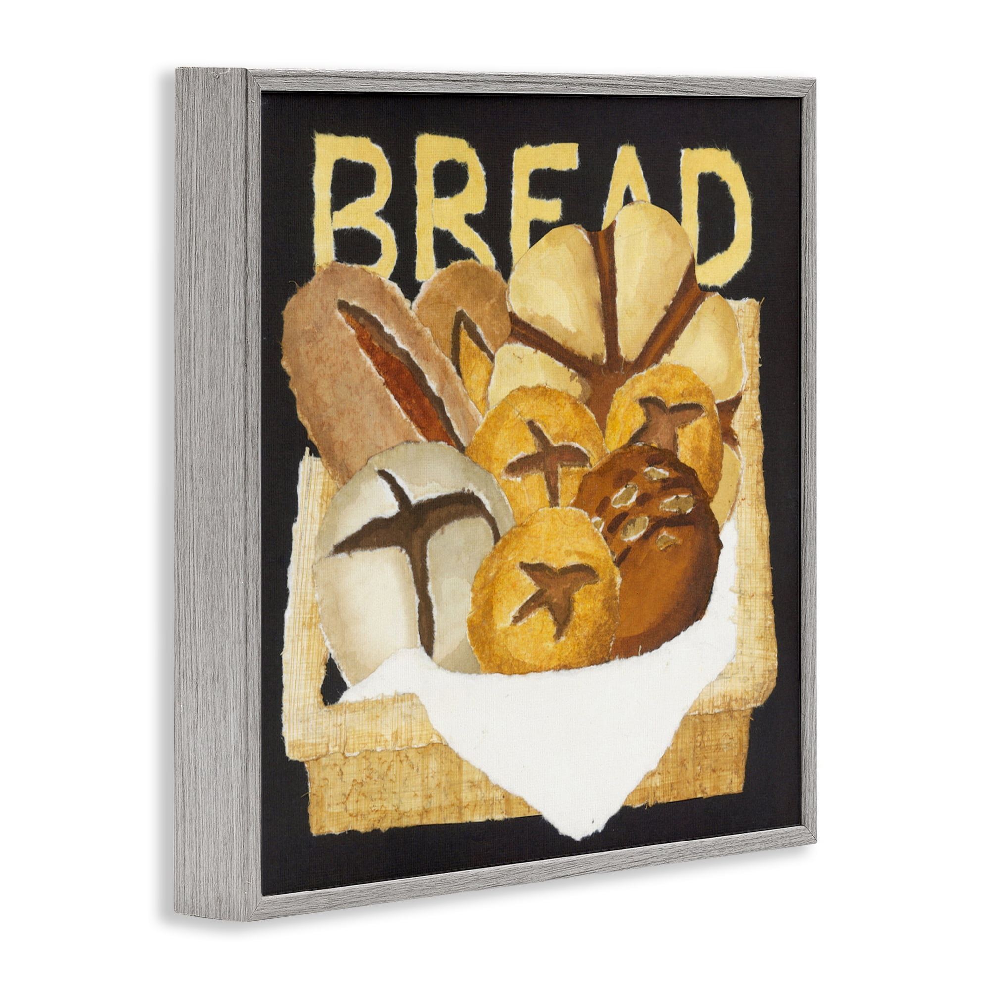 Stupell Industries Bread Assorted Box Gray Framed Giclee Art, design by Nancy Overton