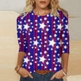 thumbnail image 2 of IROINNID 4th of July T-Shirt For Women Fashion Mid-length Casual Tops Round Neck Women Tops 4th Of July, 2 of 4