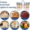 thumbnail image 5 of 4 Pack Overnight Oats Jars, Overnight Oats Container with Lid and Spoon, 10 oz overnight glasses, Cereal, Milk, Vegetable and Fruit Salad Storage Container with Measurement Marks, 5 of 7