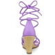 thumbnail image 4 of Sandalias de tacón de cuña Allegra K con tiras y cordones Lavanda 37, 4 of 7