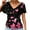 #23-Floral, variant on Rvkxad Womens Summer Blouses Dressy Casual Raglan Short Sleeve V Neck Shirts Floral Print Ruched Blouses Casual Basic Business Tees Tops Gifts for Older Women S