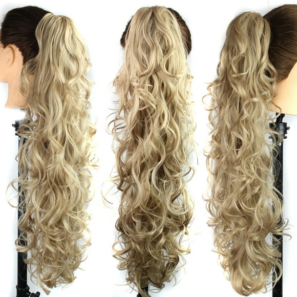 EGNMCR Wigs Human Hair Long Clip-in Curly Claw Jaw Ponytail Clip In Hair Extensions Wavy Hairpiece wig hair