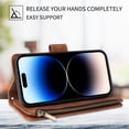 thumbnail image 4 of Flip Wallet PU Leather Case For IPhone 14 13 12 11 Pro X XS Max XR 8 7 6 6s Plus SE 2020 2022 4G 5G Card Slot Zipper Strap Phone Bag Cover, 4 of 4