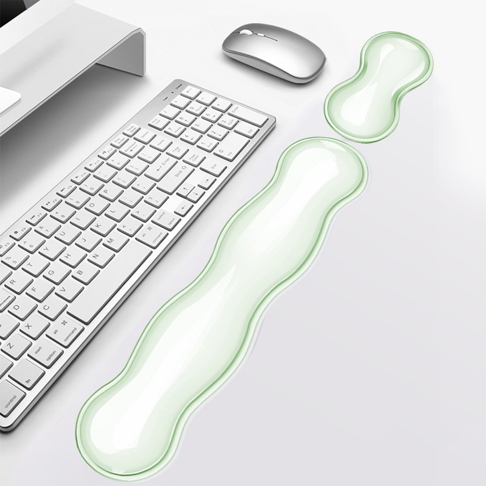 Keyboard Mouse Wrist Support Set Ergonomic Keyboard and Mouse Wrist Rest Combo Soft Gel Wrist Stand Set Anti Slip Cushion for Office Gaming Computer Desk Typing Comfort and Posture Support