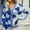 Blue, variant on Women's Fashion Cardigan Sweater, Loose Fit Comfort Wear Strawberry Printed V Neck Long Sleeve Casual Pullover Tops Orange L