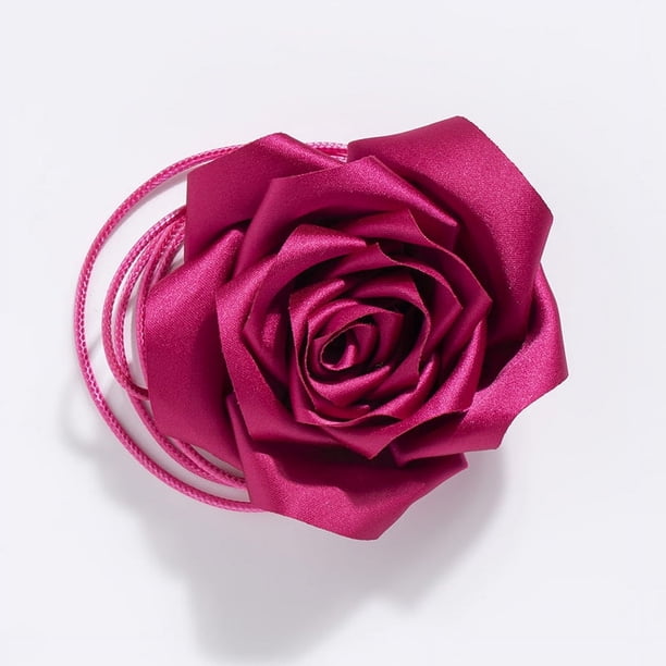 Xiao Hua Cinturón de flores de rosa para mujer, cinturón decorativo para vestido, cadena de flores, cinturón de cuerda para vestido (rosa)