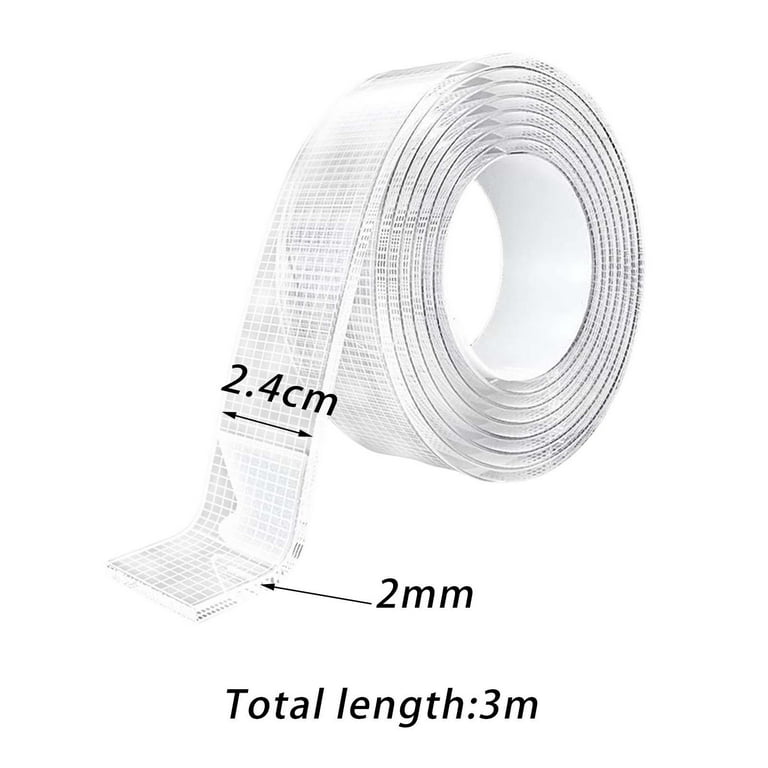 LLPT Double Sided Tape Clear Acrylic Strong Mounting Tape 3/4 inch x 120 inch Multiple Sizes Residue Free Waterproof Outdoor Indoor Adhesive for