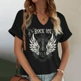 thumbnail image 3 of Guitar Graphic Tees for Women 2026 Summer Casual Short Sleeve V Neck T Shirts for Guitar Player Rock Music Lovers, 3 of 4