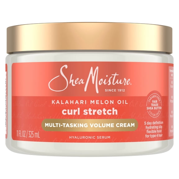 SheaMoisture Curl Stretch Multi-tasking Volume Cream With Hydrating Hyaluronic Serum, Kalahari Melon Oil And A Tropical Vacation Scent Defines Type 4 Curls For Days ,11 Fl Oz
