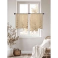 thumbnail image 3 of Japanese Style Flowers Sheer Curtains 2 Panels Set Vintage Yellow Flower Khaki Brown Sheer Window Curtains Light Filtering Rod Pocket Voile Drapes for Bedroom Living Room 52"x54", 3 of 9