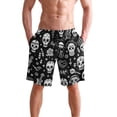 thumbnail image 4 of Dailycode Men's Quick Dry Swim Trunks Beach Shorts Casual Summer Board Shorts with Pockets, Skeleton Skull Guitar Rose, 4 of 8