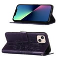 thumbnail image 2 of SaniMore Case for iPhone 14 (6.1" 2022), PU Leather Full-body Protective Cover with Luxury Embossed Butterfly [Wrist Strap & Card Slots & Flip Kickstand] Shockproof Wallet Cover, Purple, 2 of 9