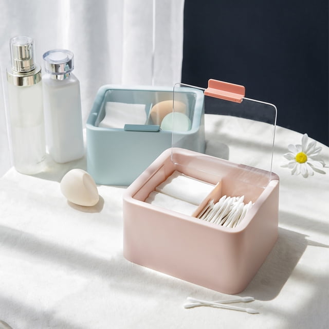 Caja de almacenamiento de cosméticos, caja de almacenamiento de cosméticos, contenedor de plástico para cosméticos, contenedor de cosméticos de doble rejilla, diseño exquisito