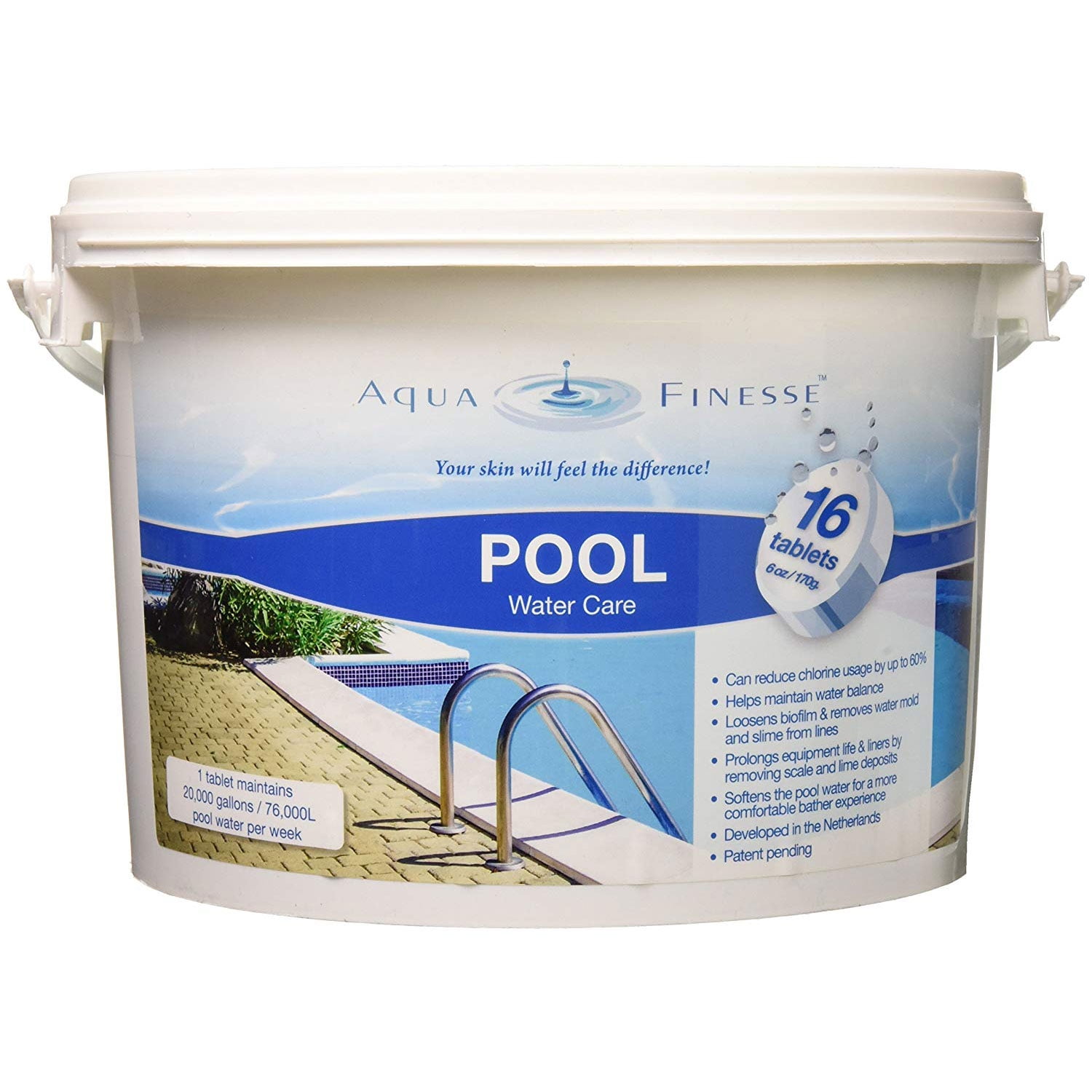 37.67€/1kg Skimmer AquaFinesse Pool Bucket 30 Reinigungstabletten inkl 