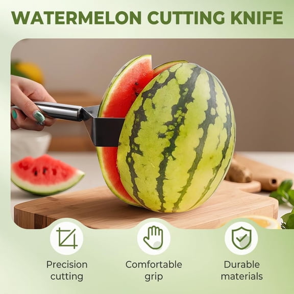 Stainless Steel Watermelon Slicer & Cutter - Melon Cutter Slicer Tool - Fruit Knife with Sharp Blade for Watermelon, Cantaloupe & Honeydew, 2025 Kitchen Gadgets