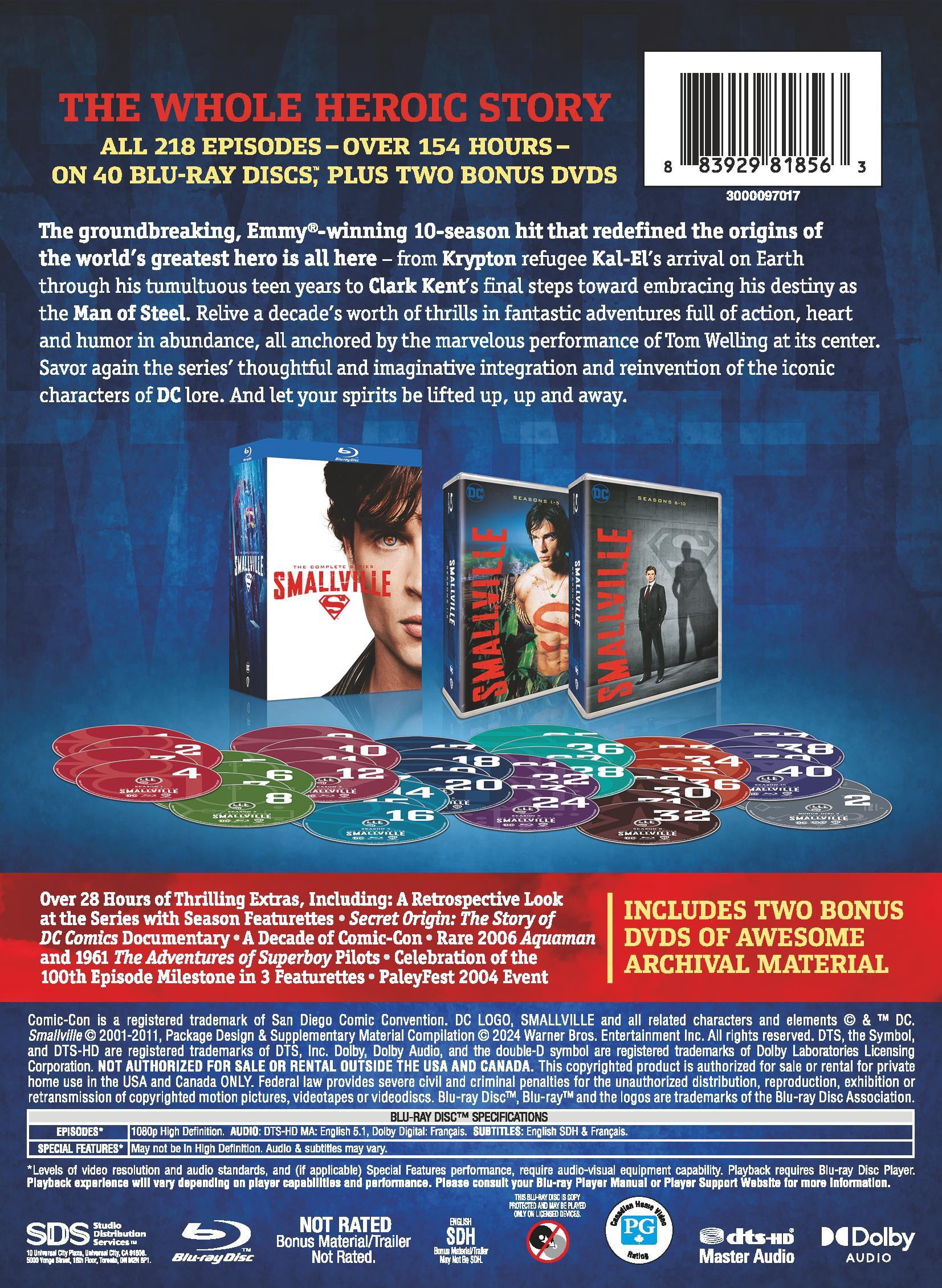 SDS, Smallville The Complete Series - 218 Episodes on 42 Discs