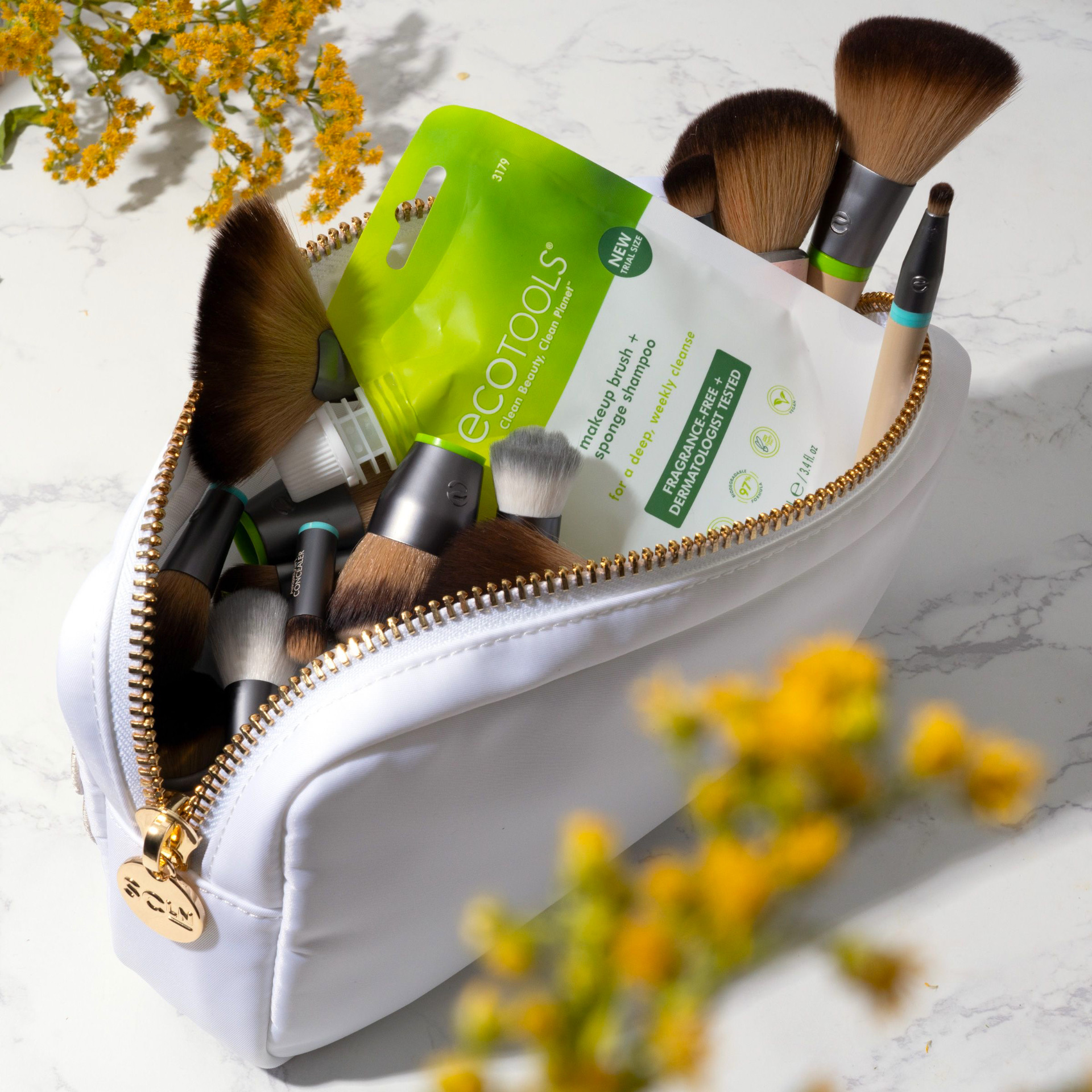 EcoTools Beauty Makeup Brush and Blending Sponge Travel Shampoo