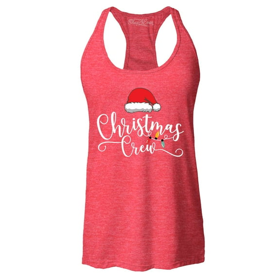 Shop4Ever Women's Christmas Crew Matching Xmas Holiday Racerback Tank Top Medium Red