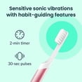 thumbnail image 3 of Quip Sonic Toothbrush for Adults, Timed Electric Brush with Soft Bristles, Replaceable Head, Pink Metal Handle, Travel Cover, 3 of 7