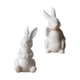 thumbnail image 4 of 2pcs Easter Rabbit Figurines Ceramic Craft Decorations for Desktop Ornaments, 4 of 8