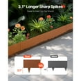 thumbnail image 5 of KFFKFF Metallic Garden Border, Set of 6, 40 x 8 inches, Durable & Pre-Oxidized Landscape Border, Flexible Outdoor Edging, Shark Spike, Ideal for Flower Bed, Yard, and Pathway Separation, 5 of 9