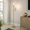 thumbnail image 4 of Henn&Hart 11" Brass Metal/Glass Floor Lamp, 4 of 9