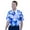 White/Cobalt Blue, variant on Monterey Club Men's Hawaiian Texture Print Golf Polo Shirt #1577
