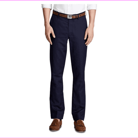 Ralph Lauren Polo Men's Straight Fit Linen-Blend Pants,Navy,30x30
