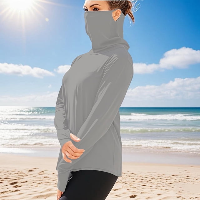 BLCHUNen Unisex Summer Sun Protection Shirts Long Sleeve Plus Size Breathable Quick Drying Going out Active Athletic Trendy Tops