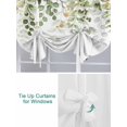 thumbnail image 3 of Green Eucalyptus Leaves Tie Up Curtains for Windows 45 Inch Length Balloon Curtains Kitchen Adjustable Balloon Window Shade Summer Botanical Weeping Tie Up Valance Bathroom Curtain Window 52"x45", 3 of 6