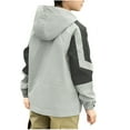 thumbnail image 2 of Favoffer Unisex Kids' Fall Color-Block Hooded Jacket - Water-Resistant Cotton-Blend, Travel Camping Outdoor Casual, Toddler (3-5Y) & Kid (6-13Y), 2 of 6