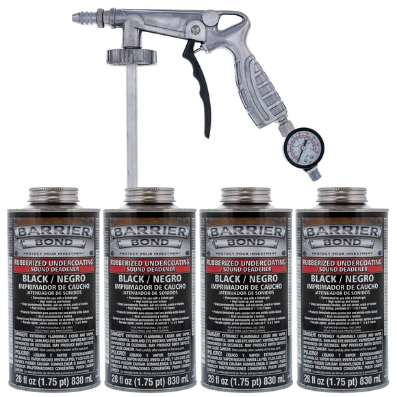 Kit de recubrimiento inferior Barrier Bond Custom Shop 4 x 830 ml negro