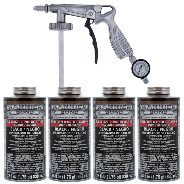 Kit de recubrimiento inferior Barrier Bond Custom Shop 4 x 830 ml negro