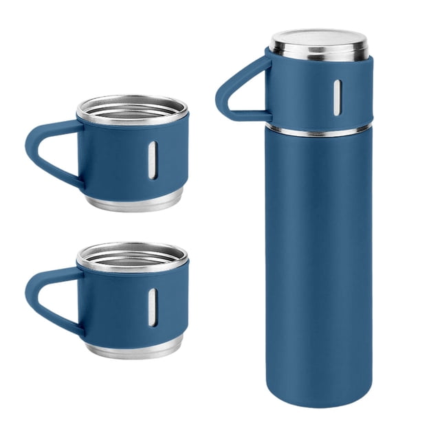 Vaso térmico de acero inoxidable 304 con doble pared al vacío y 3 tapas a prueba de fugas, ideal para café caliente o frío y viajes