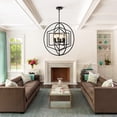thumbnail image 3 of LovingAHome 6 Lights Farmhouse Pendant Light for Kitchen Island Lantern Style Candle Holders with Black Frame, 3 of 7