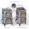 thumbnail image 2 of Mochila transportadora para mascotas HOVONO de doble compartimento con ruedas, 2 of 7