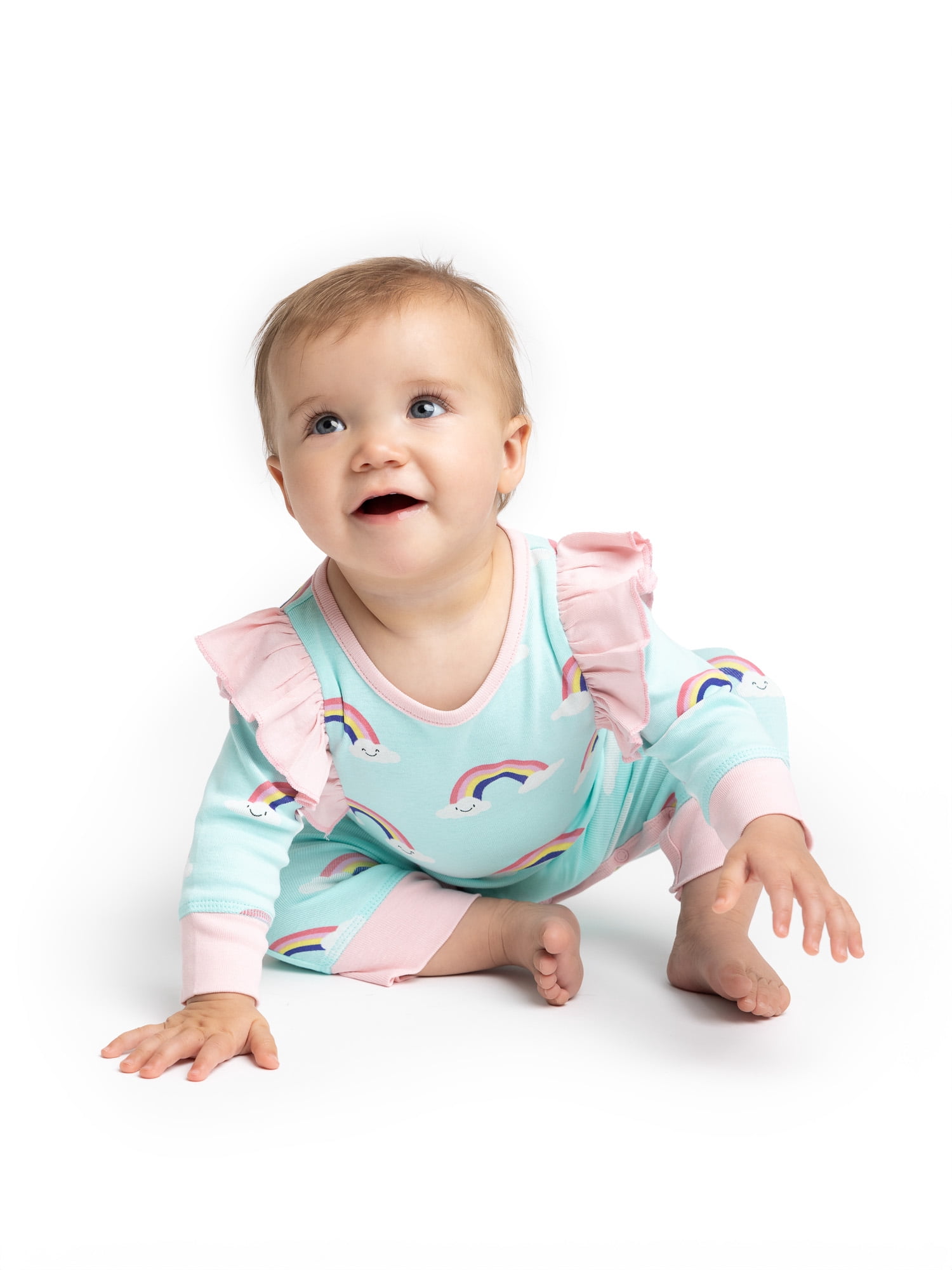 Paris Hilton x Monica + Andy Organic Cotton Baby Double Ruffle Romper, Sizes 0/3 Months-18 Months