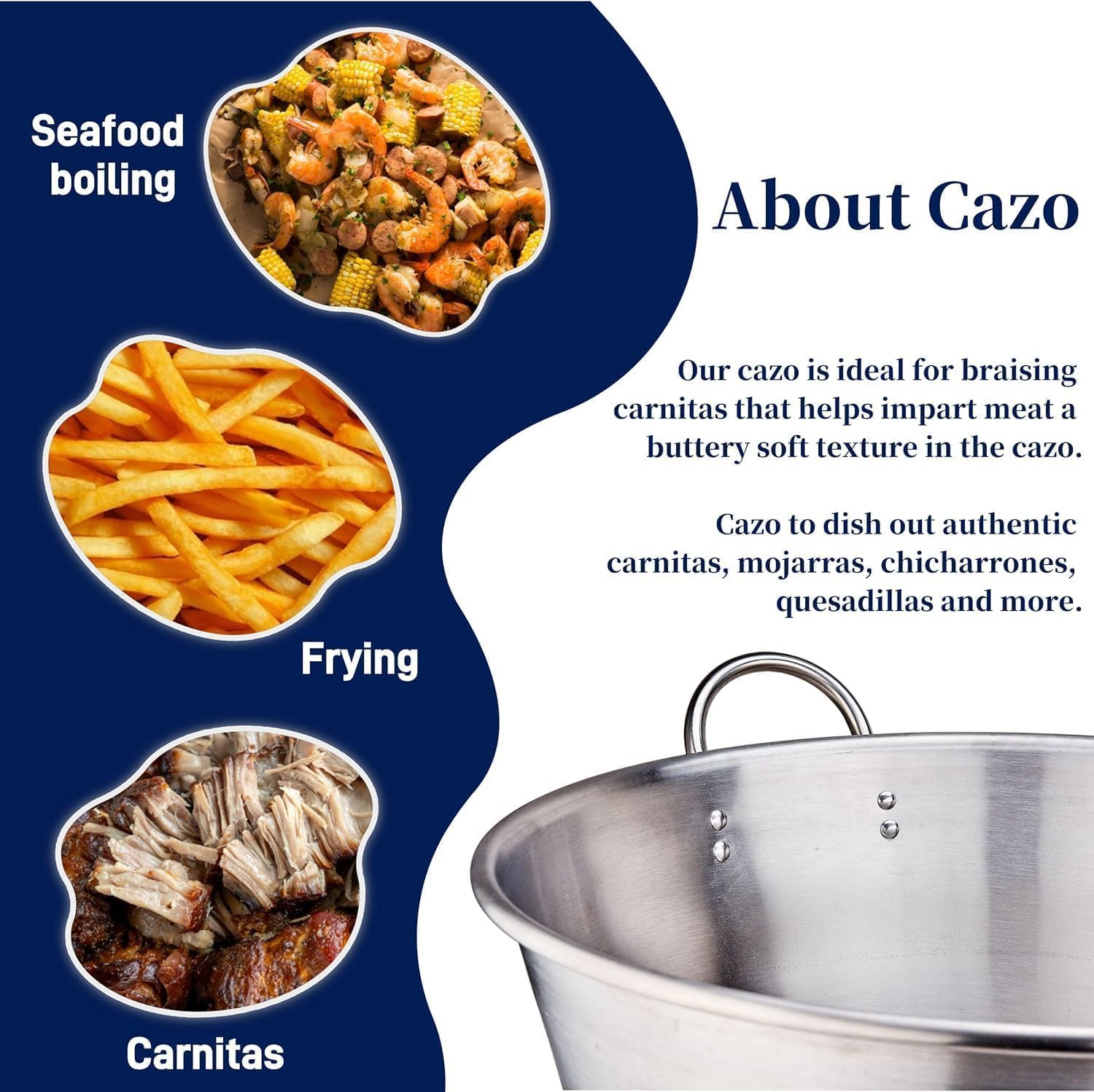 ARC Cast Iron Mexican Cazo Para Carnitas With 200,000 BTU Propane Stove,Great for Carnitas, Braising, Seafood Boiling, Inoxidable Wok comal Fry,For Outdoor Cooking (22QT)