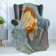 thumbnail image 4 of Abstract Art Soft Flannel Fleece Throw Blanket, Modern Painting of a Man Western Artwork Character Influential Collage, Cozy Plush for Indoor and Outdoor Use, 70" x 90", Multicolor, by Ambesonne, 4 of 5