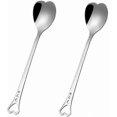 thumbnail image 1 of Set of 2 Heart-Shaped Stirring Spoons for Coffee and Tea, 1 of 5