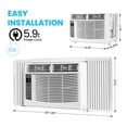 thumbnail image 2 of 6,000 BTU Window Air Conditioner Efficiently Cools Up to 250 Sq Ft, Features Remote Control, 3 Cooling & Fan Speeds, and Includes Window Install Kit for Easy Setup, 2 of 6