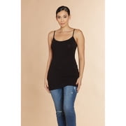 Womens Basic Solid Camisole Adjustable Strap Long Layering Tank Top Plus XL/2XL/3XL
