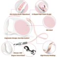 thumbnail image 3 of LAICAIW Pink Retractable Dog Leash 10 ft with Hands Free Wrist Strap for Small and Medium Dogs, One Button Brake, Pause, Lock, One Adjustable Wrist Strap by, 3 of 7