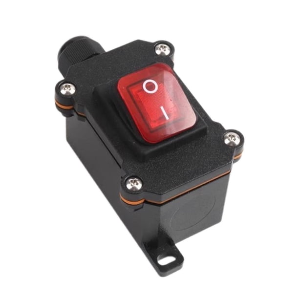 Power Line Midway Waterproof Switch Type Switch Replaces Performance Push Button Upgrade Installation, Red Light