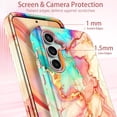 thumbnail image 5 of AVOCASE for Samsung Galaxy S24 FE Case,Heavy Duty Shockproof Protection 3 in 1 Hybrid Hard PC Soft Rubber Rugged Drop Protective Slim Women Phone Case for Galaxy S24 FE,Rose Gold Marble, 5 of 7