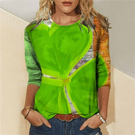 

Dasayo St Patricks Day Scrub Tops for Women Teacher Tshits Womens St. Patrick s Day Shirts and Blouses Women s Summer T Shirt Round Neck Flowers Printed Loose Tops Girl Short Sleeve Tees