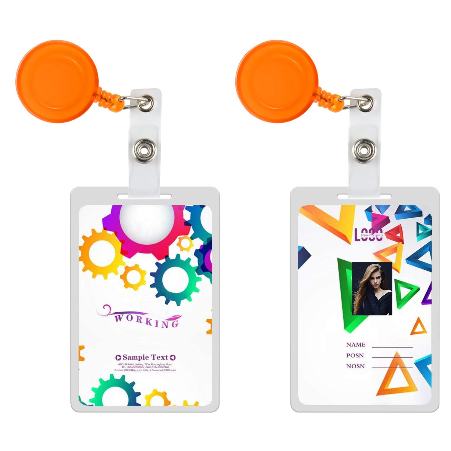 100 Badge Reels Retractable Badges Holder For Id Card Keychain Whistles Lanyards School Office (assorted Color)